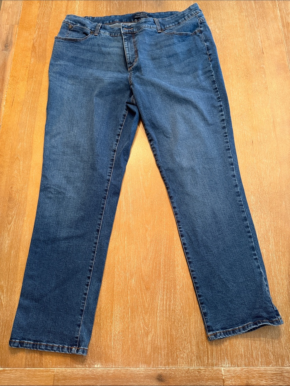 Talbots Women's Straight Jeans in Dark Blue Denim